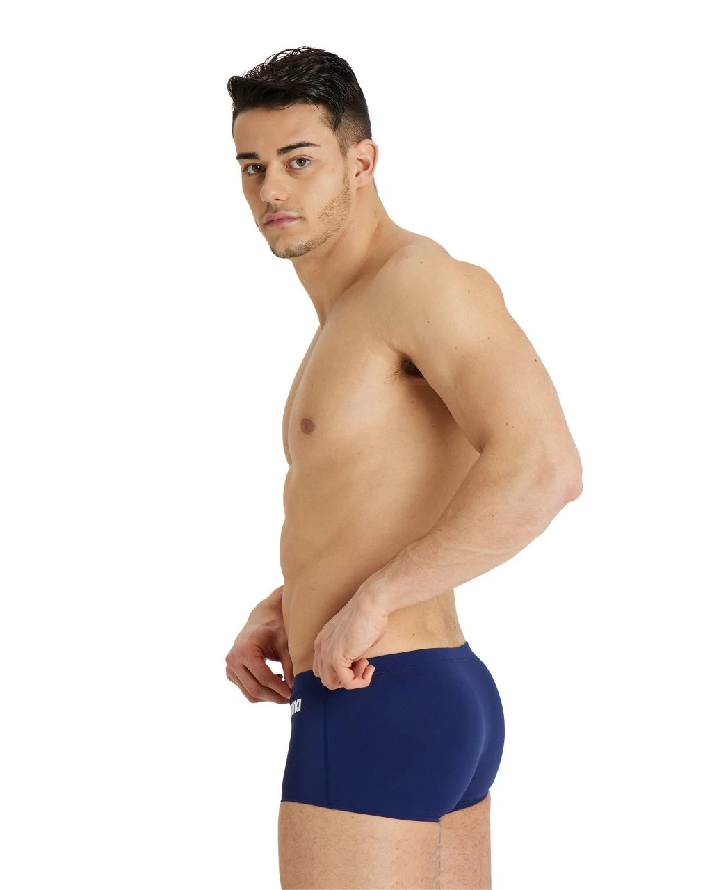 Short De Bain Taille Basse Arena Homme Team Uni Bleu Marine – Image 2