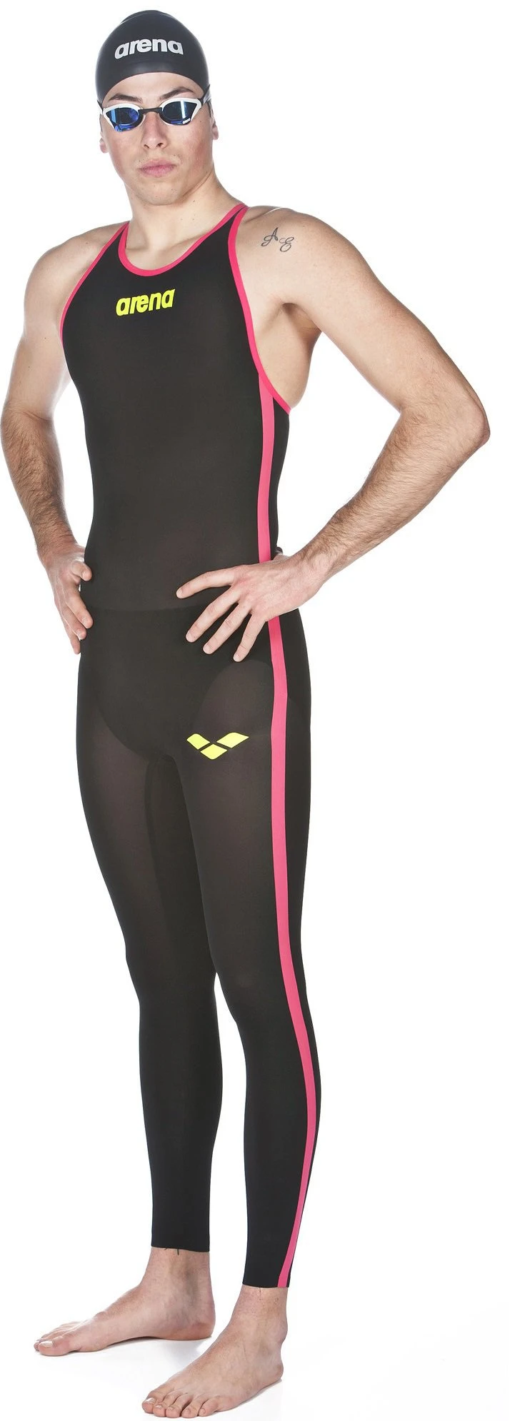 Combinaison De Natation Eau Libre Homme Arena Powerskin R-Evo+ Open Water Dos Fermé Black / Fluo Yellow – Image 2