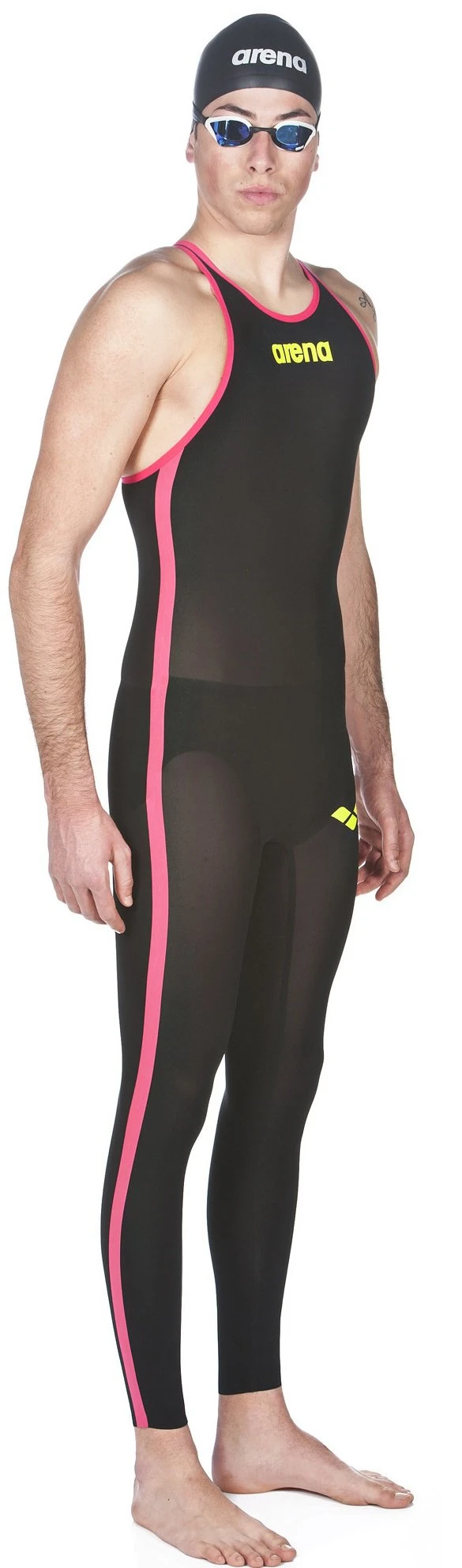 Combinaison De Natation Eau Libre Homme Arena Powerskin R-Evo+ Open Water Dos Fermé Black / Fluo Yellow – Image 3